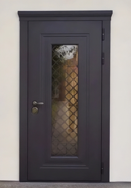 Утепленная дверь со стеклом Утепленная дверь со стеклом