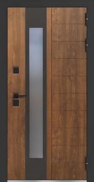 Остекленная уличная термодверь с влагостойкими панелями MDF Остекленная уличная термодверь с влагостойкими панелями MDF