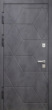 Квартирная стальная дверь с фрезерованными панелями МДФ «бетон» Квартирная стальная дверь с фрезерованными панелями МДФ «бетон»