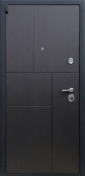 Стальная дверь с темными плитами МДФ и зеркалом внутри Стальная дверь с темными плитами МДФ и зеркалом внутри