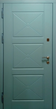 Стальная дверь с фрезерованными панелями MDF RAL зеленого цвета Стальная дверь с фрезерованными панелями MDF RAL зеленого цвета