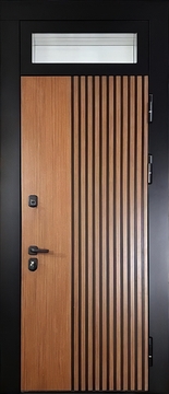 Дверь с отделкой МДФ с верхней остекленной вставкой Дверь с отделкой МДФ с верхней остекленной вставкой